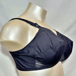 44D Exquisite Form 532 Fully Wire Free Pointy Bullet Bra Black NWOT‎
